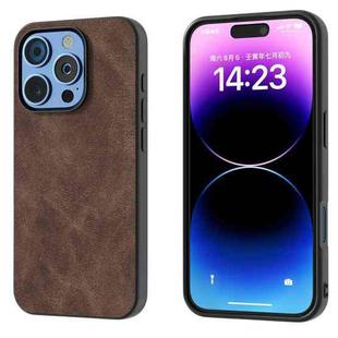 For iPhone 16 Pro Black Frame PU Leather Full Coverage Phone Case(Coffee)