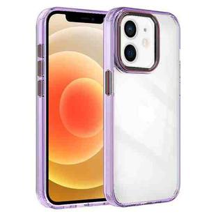 For iPhone 12 Crystal TPU Hybrid PC Phone Case(Transparent Purple)