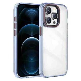 For iPhone 12 Pro Max Crystal TPU Hybrid PC Phone Case(Transparent Blue)