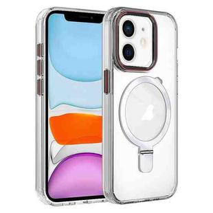 For iPhone 11 Crystal TPU Hybrid PC MagSafe Holder Phone Case(Transparent)