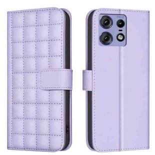 For Motorola Edge 50 Pro 5G Square Texture Leather Phone Case(Purple)