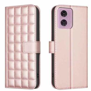 For Motorola Moto G04 / G24 / E14 Square Texture Leather Phone Case(Rose Gold)