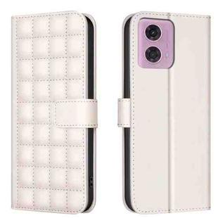 For Motorola Moto G04 / G24 / E14 Square Texture Leather Phone Case(Beige)