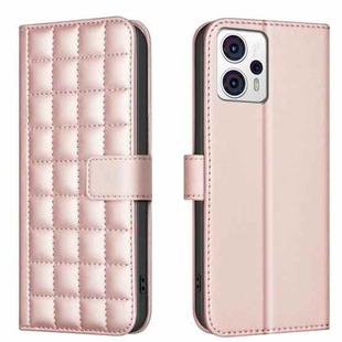 For Motorola Moto G13 4G / G23 4G / G53 5G Square Texture Leather Phone Case(Rose Gold)