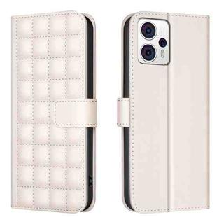 For Motorola Moto G13 4G / G23 4G / G53 5G Square Texture Leather Phone Case(Beige)