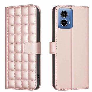 For Motorola Moto G34 5G Square Texture Leather Phone Case(Rose Gold)