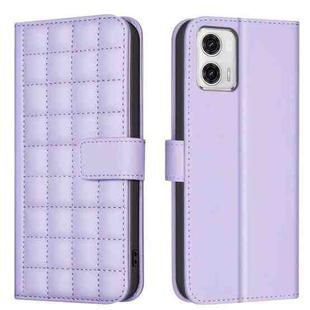 For Motorola Moto G73 5G Square Texture Leather Phone Case(Purple)