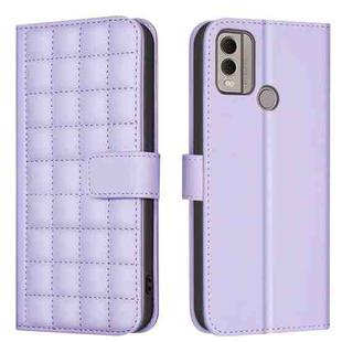 For Nokia C22 Square Texture Leather Phone Case(Purple)