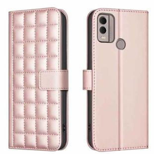 For Nokia C22 Square Texture Leather Phone Case(Rose Gold)