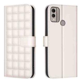 For Nokia C22 Square Texture Leather Phone Case(Beige)