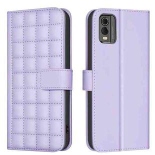 For Nokia C32 Square Texture Leather Phone Case(Purple)