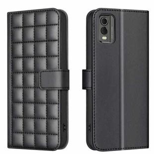 For Nokia C32 Square Texture Leather Phone Case(Black)