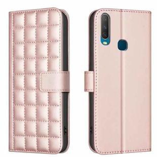 For vivo Y11 / Y15 / Y12 / Y17 Square Texture Leather Phone Case(Rose Gold)