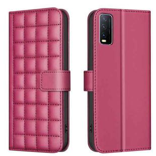 For vivo Y20 Square Texture Leather Phone Case(Red)