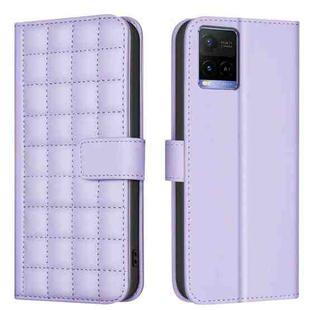 For vivo Y21 / Y21s / Y33s Square Texture Leather Phone Case(Purple)