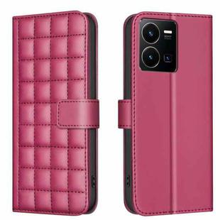 For vivo Y35 4G / Y22s Square Texture Leather Phone Case(Red)