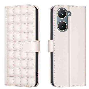 For vivo Y03 4G Global Square Texture Leather Phone Case(Beige)