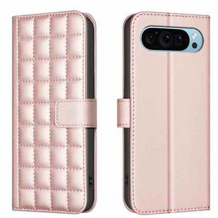 For Google Pixel 9 Pro Square Texture Leather Phone Case(Rose Gold)
