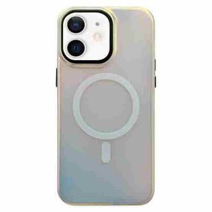 For iPhone 11 Laser Metal Lens Protection Frame MagSafe Phone Case(Black)