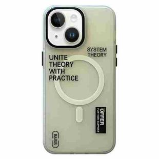 For iPhone 15 Frosted Metal Lens Protection Frame MagSafe Phone Case(SYSTEM)