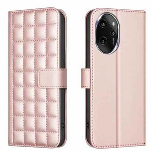 For Honor 100 Pro Square Texture Leather Phone Case(Rose Gold)