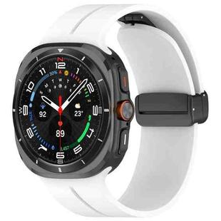 For Samsung Galaxy Watch Ultra 47mm Magnetic Folding Buckle Silicone Watch Band(White)