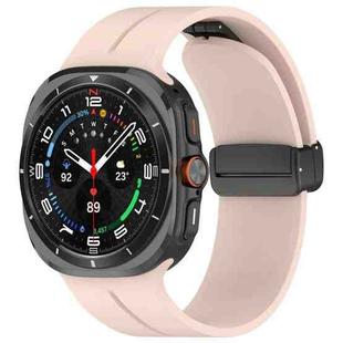 For Samsung Galaxy Watch Ultra 47mm Magnetic Folding Buckle Silicone Watch Band(Pink)