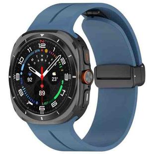 For Samsung Galaxy Watch Ultra 47mm Magnetic Folding Buckle Silicone Watch Band(Blue)