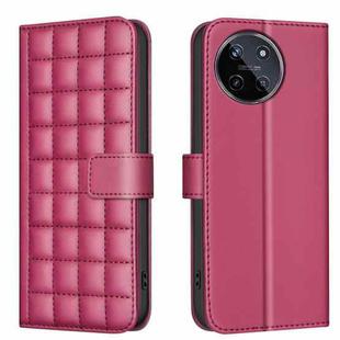 For Realme 11 4G Global Square Texture Leather Phone Case(Red)