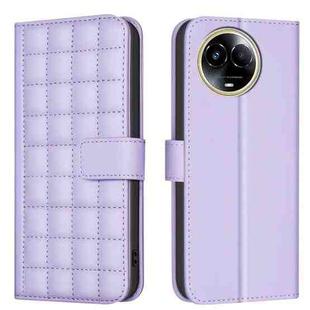 For Realme 11 5G Global / 11X Square Texture Leather Phone Case(Purple)