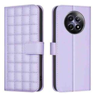 For Realme 12 5G Global Square Texture Leather Phone Case(Purple)