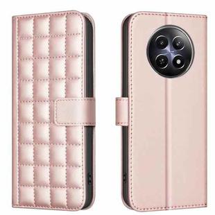 For Realme 12 5G Global Square Texture Leather Phone Case(Rose Gold)