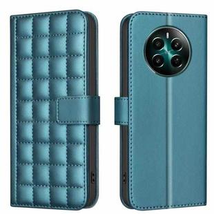 For Realme 12+ 5G Square Texture Leather Phone Case(Green)