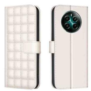 For Realme 12+ 5G Square Texture Leather Phone Case(Beige)