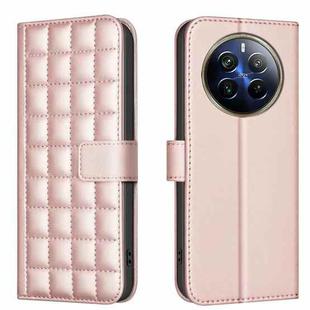 For Realme 12 Pro 5G / 12 Pro+ 5G Global Square Texture Leather Phone Case(Rose Gold)