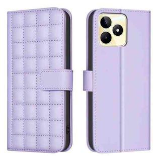 For Realme C53 Square Texture Leather Phone Case(Purple)