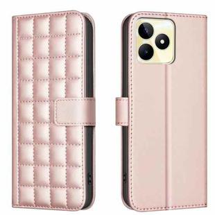 For Realme C53 Square Texture Leather Phone Case(Rose Gold)