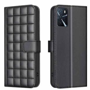 For OPPO A16 / A16s / A54s / A55 / A54 Square Texture Leather Phone Case(Black)