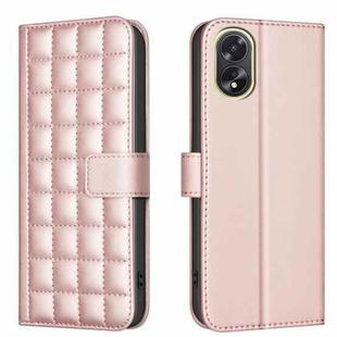 For OPPO A38 4G / A18 4G Square Texture Leather Phone Case(Rose Gold)