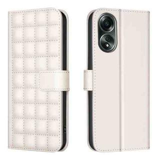 For OPPO A58 4G Square Texture Leather Phone Case(Beige)