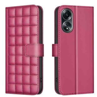 For OPPO A58 4G Square Texture Leather Phone Case(Red)