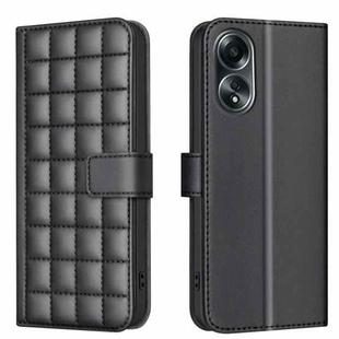 For OPPO A58 4G Square Texture Leather Phone Case(Black)