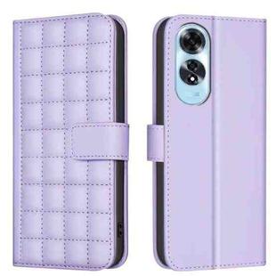 For OPPO A60 4G Square Texture Leather Phone Case(Purple)