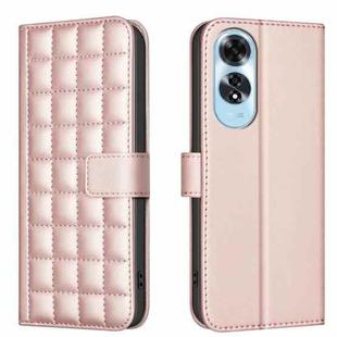 For OPPO A60 4G Square Texture Leather Phone Case(Rose Gold)