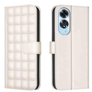 For OPPO A60 4G Square Texture Leather Phone Case(Beige)