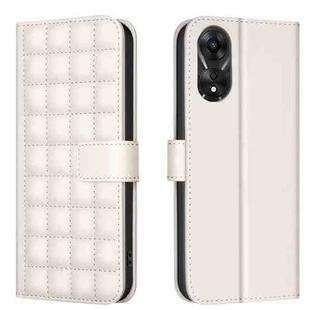 For OPPO A78 5G Square Texture Leather Phone Case(Beige)