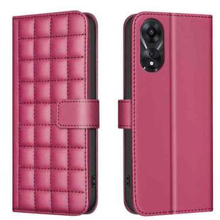 For OPPO A78 5G Square Texture Leather Phone Case(Red)