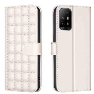 For OPPO A94 5G / Reno5 Z / F19 Pro+ Square Texture Leather Phone Case(Beige)