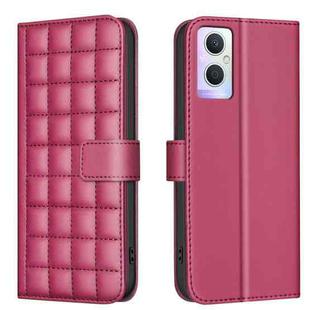 For OPPO A96 5G / Reno7 Z Square Texture Leather Phone Case(Red)