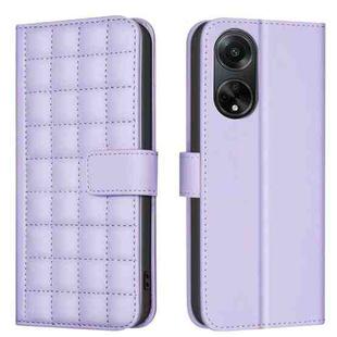 For OPPO A98 5G / F23 / A1 Square Texture Leather Phone Case(Purple)